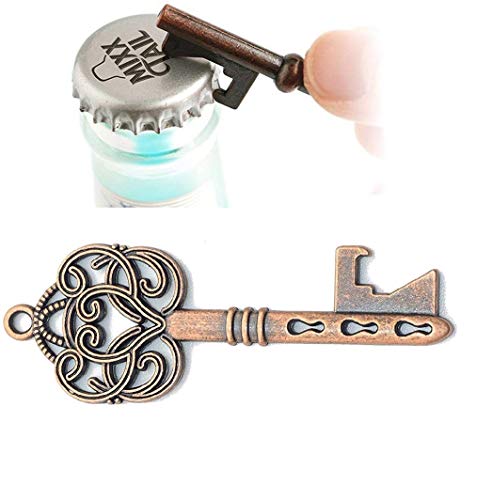 50 pcs Llave Abrebotellas para Decoración de Bolsas de Recuerdos de Boda, Estilo Vintage,5 Estilos
