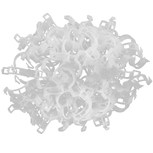 50 PCS Soporte de Plantas Clips de jardín para hortalizas de Vid, Tomate Enrejado Clips, Hace hortalizas de jardín para Crecer verticalmente y más Saludable (Blanco)
