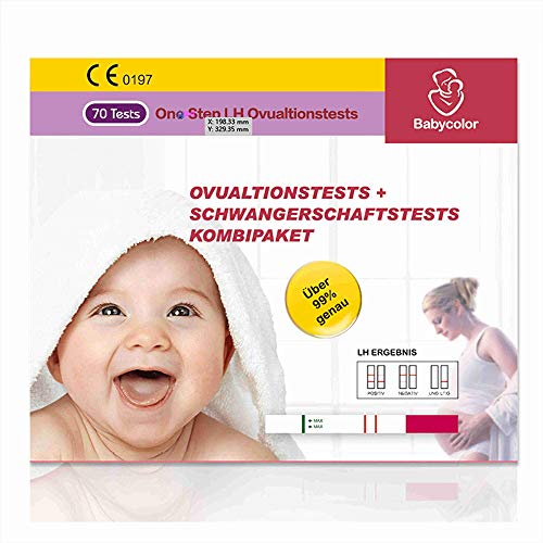 50 Pruebas de Ovulación 20 mIU/ml y 20 Tests de Embarazo 10mIU/ml -Babycolor