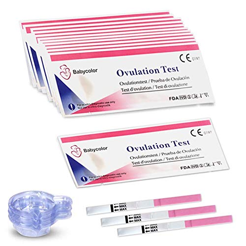 50 Pruebas de Ovulación ultrasensibles 20mIU/ml, Formato 3 MM.Test Ovulación, Kits de Tests de Ovulación y Fertilidad - 50 Taza de orina