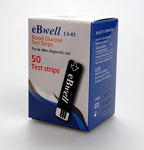 50 tiras reactivas de recambio para medir la glucosa en sangre de eBwell