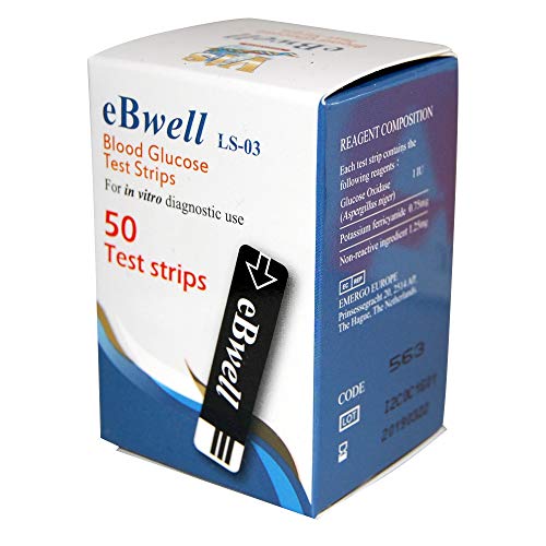 50 tiras reactivas de recambio para medir la glucosa en sangre de eBwell