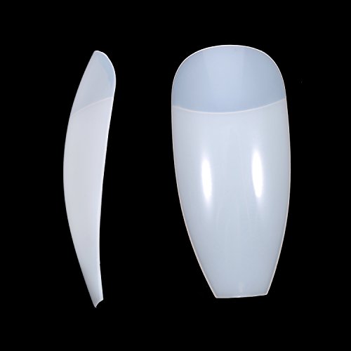 500 Piezas de Uña Larga de Bailarina en Forma de Ataúd Puntas de Uñas Falsas de Acrílico, 10 Tamaños y Color Natural