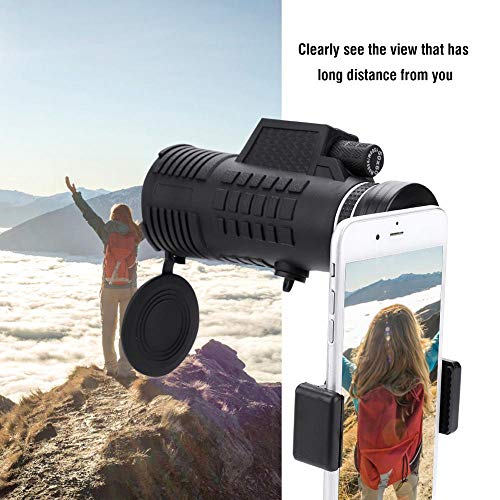 50x60 Telescopio Monocular, Alta Potencia Alcance Monocular Observación de Aves Caza HD Telescopio Monocular de un Solo Tubo Alcance con Trípode Clip para Teléfono Móvil Acampar Viajar