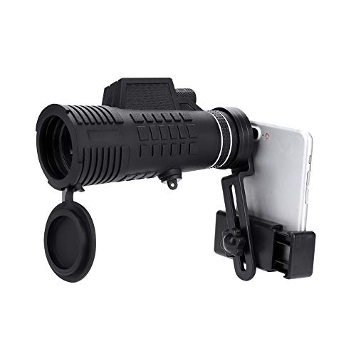 50x60 Telescopio Monocular, Alta Potencia Alcance Monocular Observación de Aves Caza HD Telescopio Monocular de un Solo Tubo Alcance con Trípode Clip para Teléfono Móvil Acampar Viajar