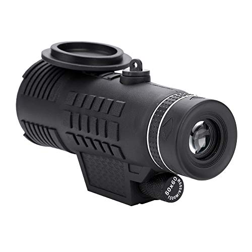 50x60 Telescopio Monocular, Alta Potencia Alcance Monocular Observación de Aves Caza HD Telescopio Monocular de un Solo Tubo Alcance con Trípode Clip para Teléfono Móvil Acampar Viajar