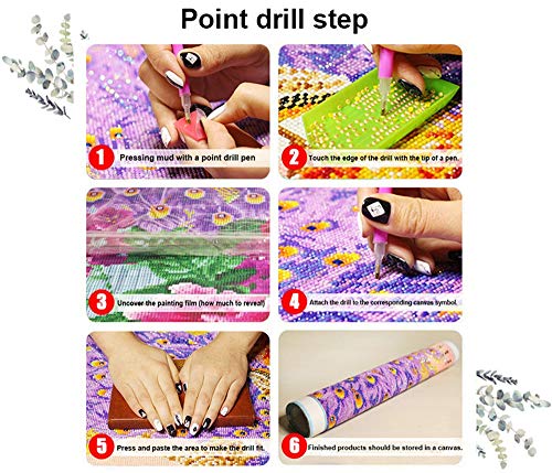 5D Pintura Diamante por números Kit Completo 3D DIY Diamond Painting Full Drill Punto Cruz Crystal Rhinestone Bordado Manualidades Hogar Decoración Art B23267 Búho ojos grandes Square Drill,25x30cm