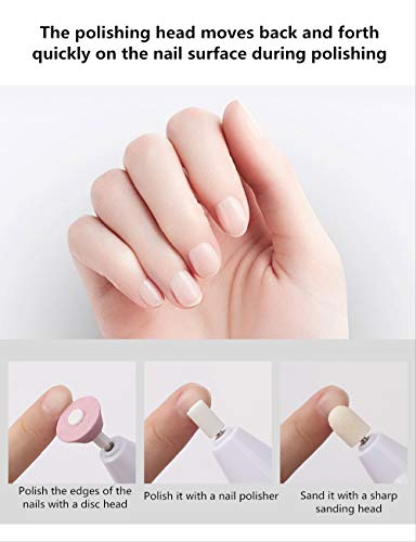 6 En 1 Lima Eléctrica Para Pies Pulidora De Uñas Máquina De Manicura Eléctrica Tipo Pluma Peladora Para Pulidora De Uñas Cónicas Pulido Y Pulido Quitaesmalte Integrado