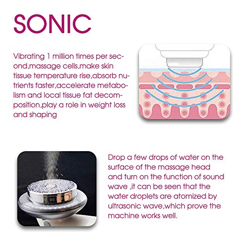 6 en 1 Masajeador adelgazante ultrasónico Eliminación grasa EMS LED ION Dispositivo reducción celulitis