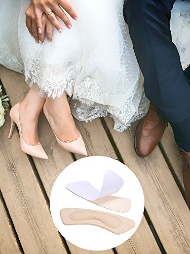 6 Pares Almohadilla de Talón Agarre de Zapatos de Tacón Plantillas Autoadhesivas de Zapato Protector de Cuidado de Pies (Caqui)