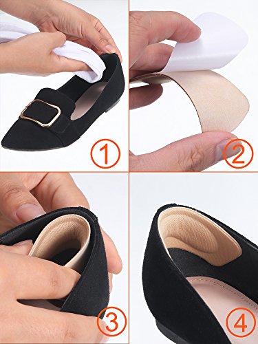 6 Pares Almohadilla de Talón Agarre de Zapatos de Tacón Plantillas Autoadhesivas de Zapato Protector de Cuidado de Pies (Caqui)