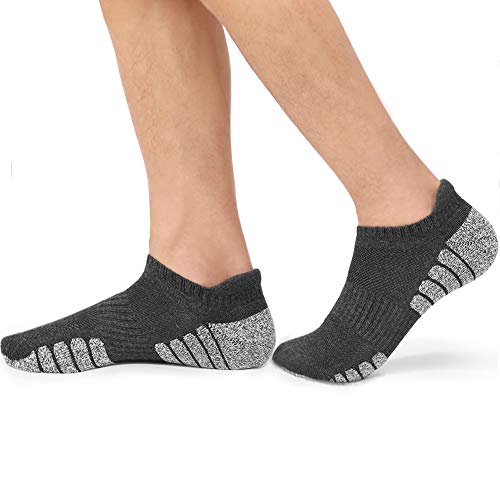 6 Pares Calcetines Running Para Hombre Mujer - Deporte Calcetines Cortos de Algodón Con Amortiguación Respirable Running Ciclismo (6 Pares Gris, EU 39-42)