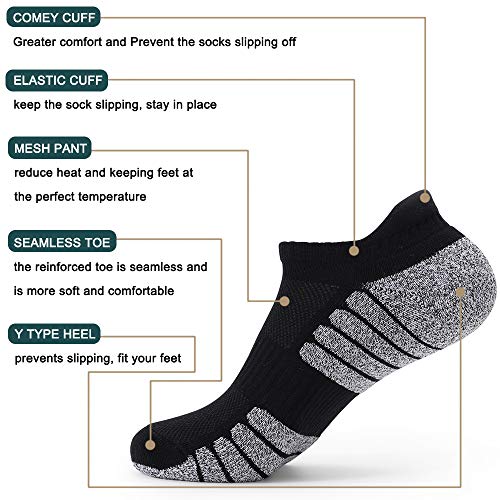 6 Pares Calcetines Running Para Hombre Mujer - Deporte Calcetines Cortos de Algodón Con Amortiguación Respirable Running Ciclismo (6 Pares Gris, EU 39-42)
