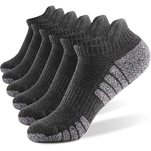 6 Pares Calcetines Running Para Hombre Mujer - Deporte Calcetines Cortos de Algodón Con Amortiguación Respirable Running Ciclismo (6 Pares Gris, EU 39-42)