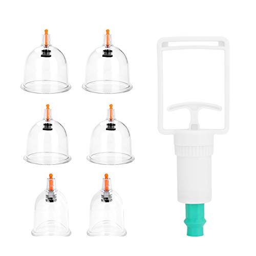 6 Pcs Ventosas Dispositivo De Tazas De Conjuntos, Para El Ahuecamiento Del Cuerpo Al VacíO Y Masaje Saludable