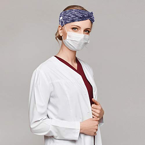 6 Piezas Diademas de Envoltura con Botones Diademas Anudados con Botones Diademas Anchas Elásticas Deportes Yoga Pañuelos de Turbante Nudo Retorcido para Mujer Correr Viaje al Aire Libre