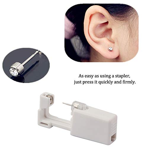 6 pistolas perforadoras desechables para pendientes de oreja, sin dolor, equipo de pistolas perforadoras de oreja, herramientas para niñas, niños, mujeres, hombres(2 blancos, 2 rosas, 2 azules)