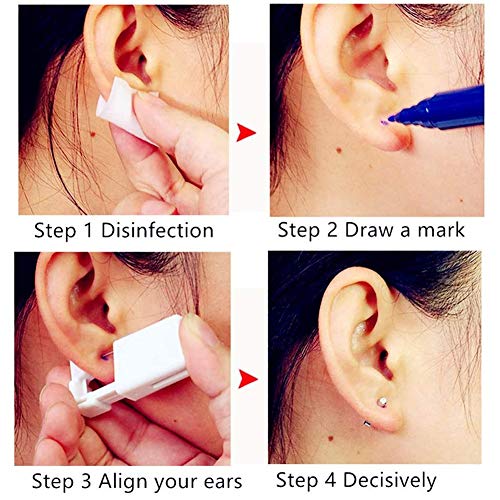 6 pistolas perforadoras desechables para pendientes de oreja, sin dolor, equipo de pistolas perforadoras de oreja, herramientas para niñas, niños, mujeres, hombres(2 blancos, 2 rosas, 2 azules)