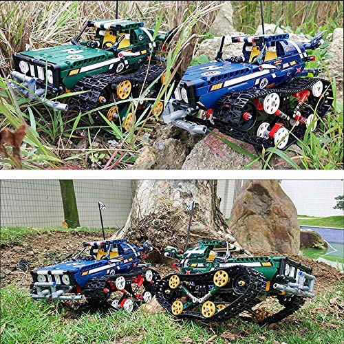 626pcs control remoto coche de radio control Juguetes de DIY monta RC Cars aleación 2.4G del control de radio del tanque de ladrillo Juguetes niños y adultos regalos de cumpleaños Colección de Navidad