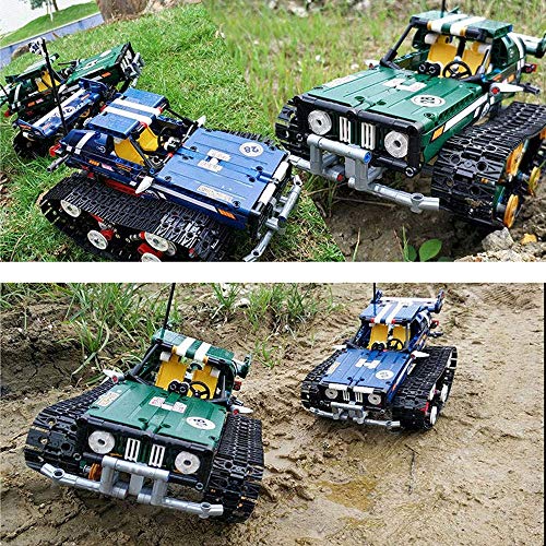 626pcs control remoto coche de radio control Juguetes de DIY monta RC Cars aleación 2.4G del control de radio del tanque de ladrillo Juguetes niños y adultos regalos de cumpleaños Colección de Navidad