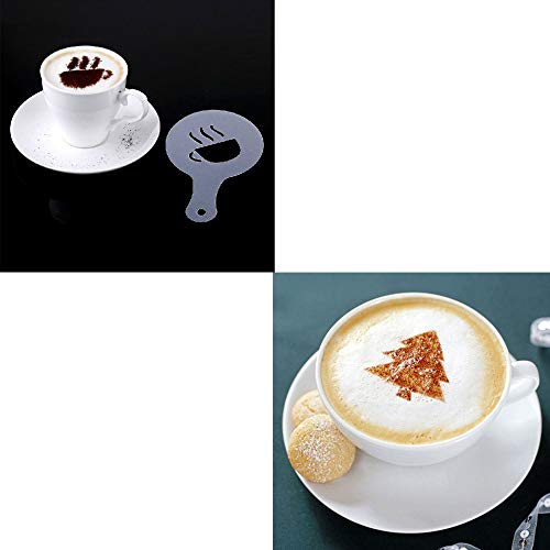 66 Piezas Decoracion de Cafe Plantillas Espuma Latte Art Barista Plantilla Plantillas de Decoración de Pasteles, Reutilizables, para Decorar Pastel de Cupcake de Avena Capuchino Chocolate Caliente