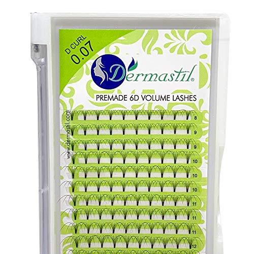 6D pestañas de volumen pre-hechas 6D Premade Ruso Volumen Extensiones de Pestañas. Espesor Rizos D Curl Espesor 0,07 mm- Pestañas postizas- Longitudes disponibles: 8 mm a 15 mm-16 filas (12 mm)