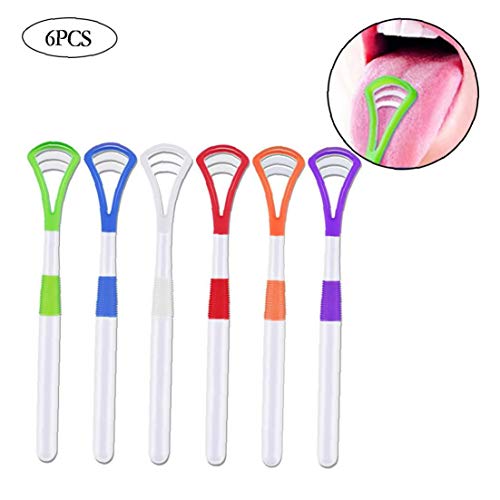 6pcs Lengua Cepillo Limpiador Lingual Rasqueta De Limpieza Raspador De Lengua para El Cuidado De La Higiene Bucal Oral Tenga Aliento Fresco Reutilizable (Color Al Azar)