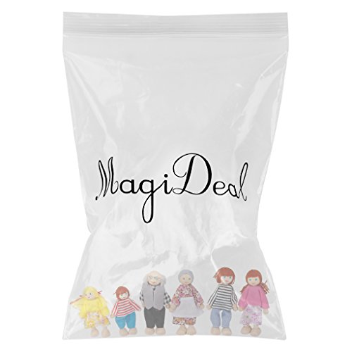 6Pcs Muñecas de Madera Miembros de Familia Artesanal Juguete Regalo para Niños Bebé
