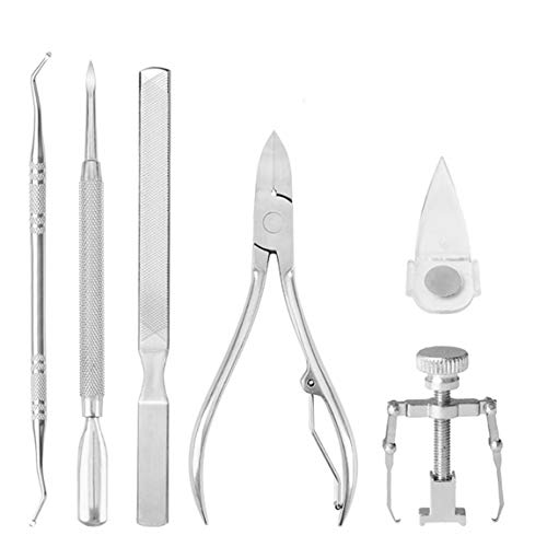 6pcs / Set De Pedicura Vello Interno Kit De Herramientas De Vello Interno Clippers Corrección De Retirada De Cirugía Del Grado Profesional Uña Del Dedo Del Pie De Lima De Uñas Y Levantador