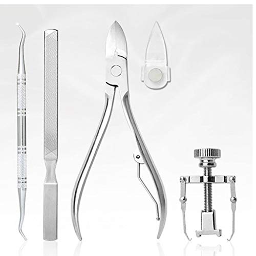 6pcs / Set De Pedicura Vello Interno Kit De Herramientas De Vello Interno Clippers Corrección De Retirada De Cirugía Del Grado Profesional Uña Del Dedo Del Pie De Lima De Uñas Y Levantador