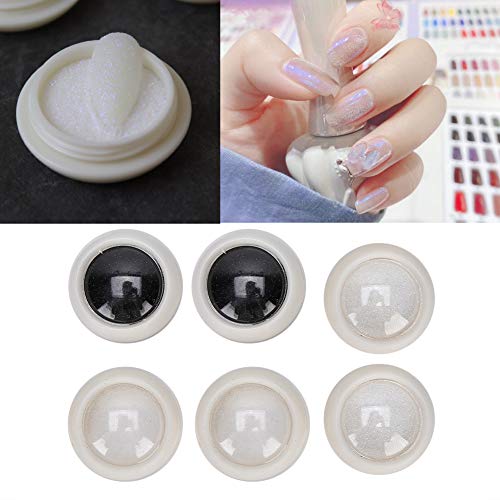 6pcs Starlight Nail Powder, Cromo Madreperla Polvo Brillo de uñas Pigmento Arco iris Color neón Manicura de larga duración Consejos para decoración de uñas Polvo de esmalte de gel para decoración, Bri