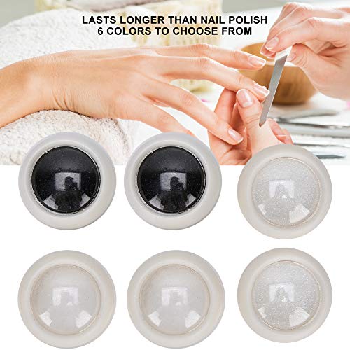 6pcs Starlight Nail Powder, Cromo Madreperla Polvo Brillo de uñas Pigmento Arco iris Color neón Manicura de larga duración Consejos para decoración de uñas Polvo de esmalte de gel para decoración, Bri