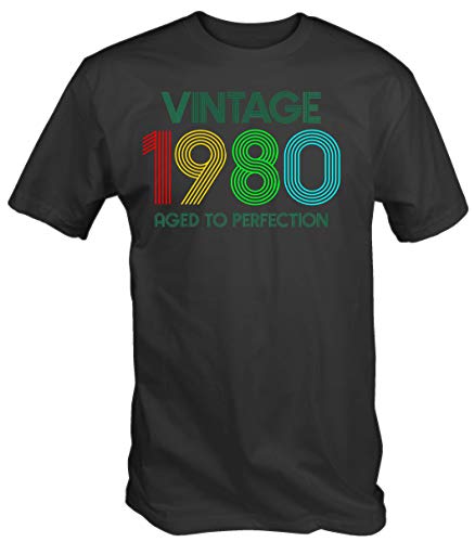 6TN Hombre Vintage 1980 Envejecido a la Camiseta de la perfección (XL, Carbón)