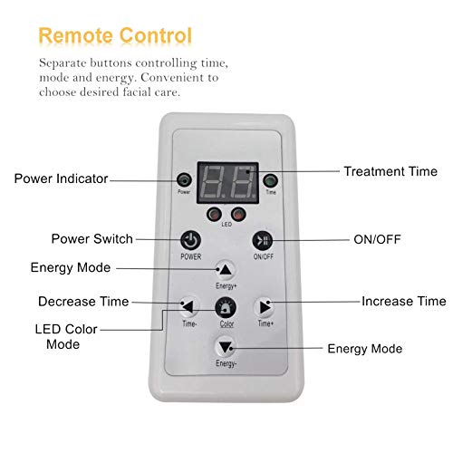 7 Color Fotón LED Mascarilla Eléctrica Therapy LED Máscara de la Rejuvenecimiento Belleza Facial Antienvejecimiento Piel Sana, Anti Envejecimiento, Arrugas,Colágeno, Cicatrización (color dorado)