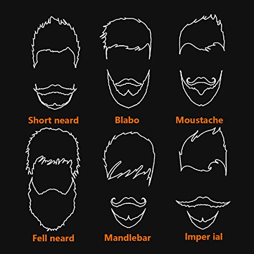 7 en 1 Kit de cuidado y recorte para el crecimiento con cuidado de la barba - SUNKCCI Aceite para barba sin perfume + Peine + Bálsamo + Cepillo + Tijeras + Bolsa de almacenamiento,