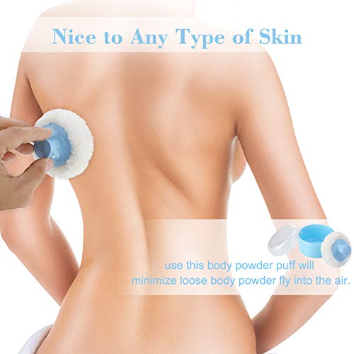 7 Reemplazos de Aplicador de Polvo de Bebé y 1 Caja de Polvo Contenedor de Polvo Esponjoso de Vellosidad Después de Baño con Soporte de Mano para Cuidado Facial Coropal de Bebé