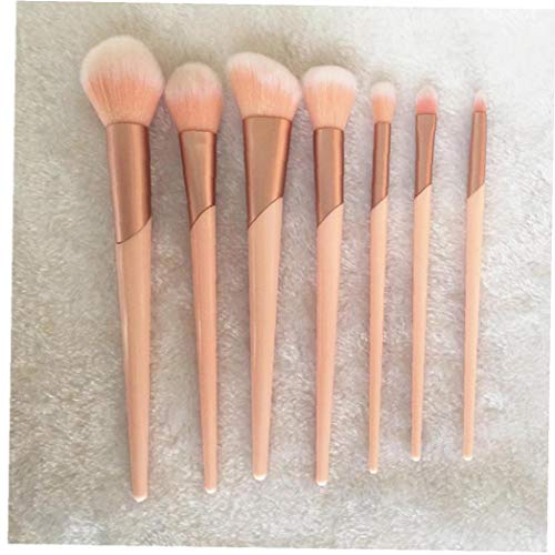 7pcs / Set Favorable Del Maquillaje Kit De Los Cepillos Cosméticos Fundación Mezcla Cepillo Blush Fibra Sintética De Cerdas De Cepillo Del Maquillaje Del Kit Con Cuero De La Pu Del Embrague Incluyó