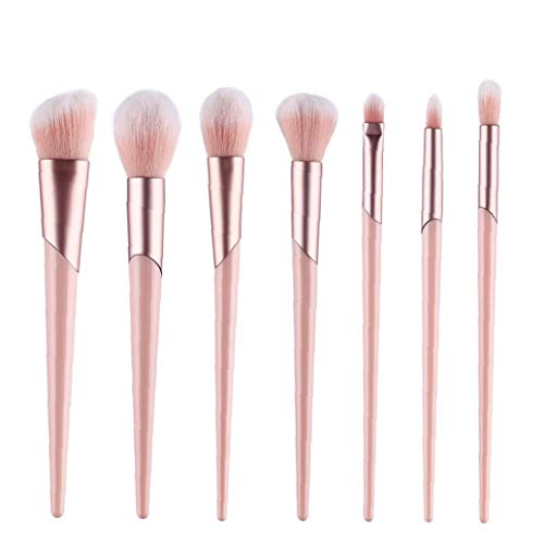 7pcs / Set Favorable Del Maquillaje Kit De Los Cepillos Cosméticos Fundación Mezcla Cepillo Blush Fibra Sintética De Cerdas De Cepillo Del Maquillaje Del Kit Con Cuero De La Pu Del Embrague Incluyó