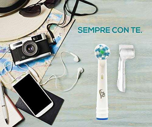 8 Cross Action Cabezal de Recambio Oral-B compatibles 3AG + 8 protección higiénica para cepillo de dientes eléctrico recargables Braun Oral B Sensitive, Professional Care, Vitality, Genius, etc.