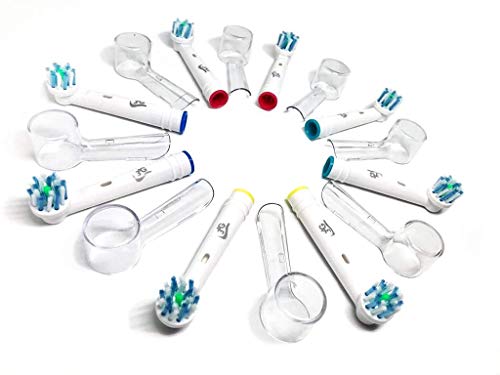 8 Cross Action Cabezal de Recambio Oral-B compatibles 3AG + 8 protección higiénica para cepillo de dientes eléctrico recargables Braun Oral B Sensitive, Professional Care, Vitality, Genius, etc.