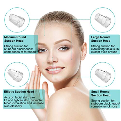 8-In-1 Limpiador de Poros,PRETTY SEE Electrónico Extractor Puntos Negros-Compresa caliente y fría Función,4 cabezas reemplazables kit eliminación,USB Carga