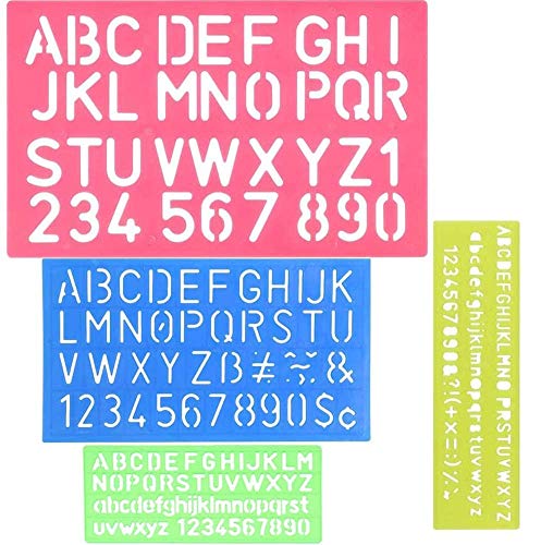 8 Piezas Plantilla de Letras, BESTZY Plantilla de Alfabeto Plantillas de Dibujo de Plástico Conjunto para Niños, Dibujo Plantilla Stencil para Niños Aprender Viaje Regalo