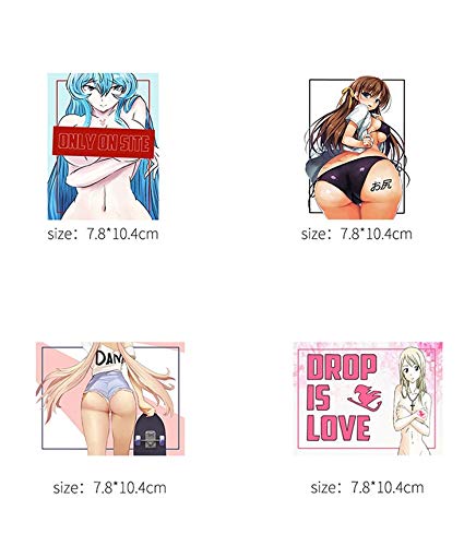 8 Uds Material de Gran tamaño calcomanía de Vinilo Pegatina Maleta portátil Coche camión Anime Hentai Sexy Pinup Mang Girl Impermeable Estilo de Coche