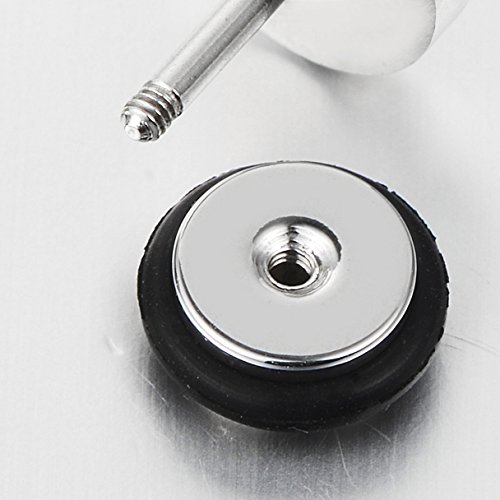 8MM Modelo Dominante Griego 10MM Círculo Pendientes para Hombres, Acero Inoxidable con Esmalte Negro, 2 Piezas