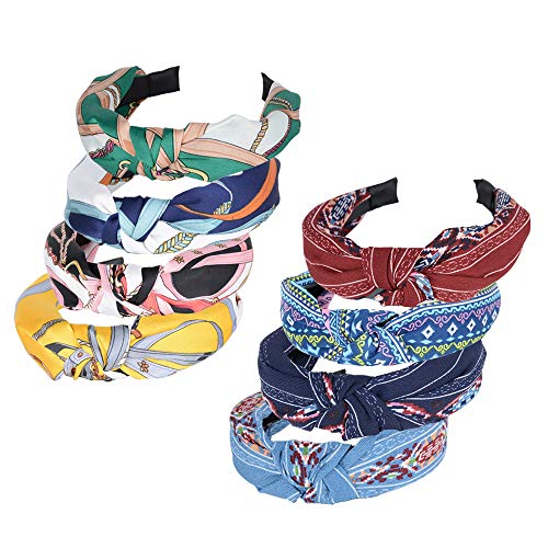 8pcs Diademas Mujer de Pelo Anchas Diadema Nudo Bandas de Pelo para la Cabeza Turbantes para Mujer Diadema Para Mujer Chica Accesorio de Pelo 8 Colores Variados (2 Estilos)