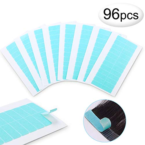 96 Pieza Cinta de Extensión de Pelo, Doble Cara Invisible Ultrarresistente Reemplazo Tape Adhesivas para Trama del Cabello y Extensión de Cabello