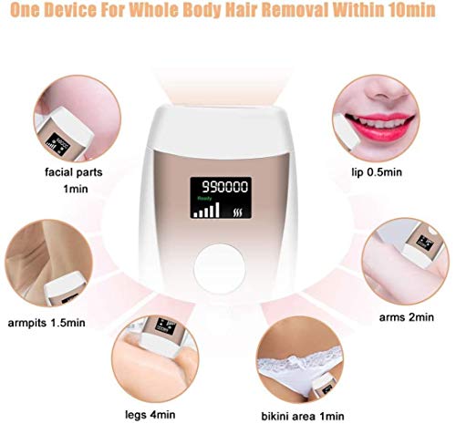 990,000 Flashes,Disparos de Depilación Permanente para Cuerpo y Cara,DUOJUN IPL Depiladora de Luz Pulsada, Dispositivo Láser Profesional sin Dolor para el Hogar para Cuerpo Cara para