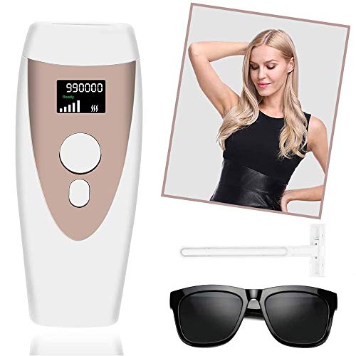 990,000 Flashes,Disparos de Depilación Permanente para Cuerpo y Cara,DUOJUN IPL Depiladora de Luz Pulsada, Dispositivo Láser Profesional sin Dolor para el Hogar para Cuerpo Cara para