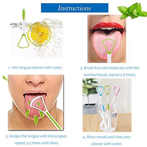 9pz Cepillo para Lengua Limpiador de Lengua, Creatiees el Plastico de Lengua de Cobre Rascador de Lengua Limpiador Elimina Limpiador Lingual - El Mal Aliento para Viaje Respiración Fresca(3 Colores)