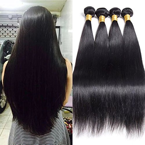 9?un grado brasile?o Virgen Pelo Liso Onda Remy pelo 3?Bundles Remy Cabello humano Weaves Natural negro